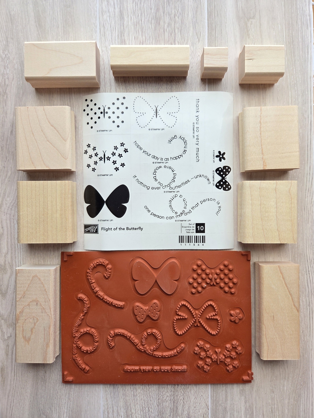 Stampin' Up! Flight of the Butterfly Unmounted Rubber Stamp Set - 10 Stamp Set